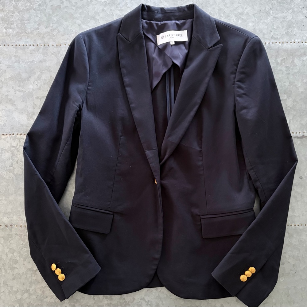 Gerard Darel Navy Blazer, Made in France, Size 38 EU 6 US